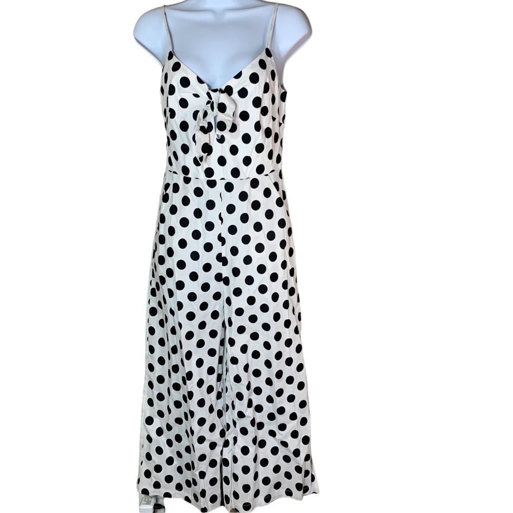 Main Strip white and black polka dot jumpsuit